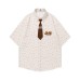 Embroidered contrasting tie short sleeved