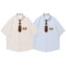 Embroidered contrasting tie short sleeved