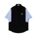 Splicing striped fake two short sleeves
