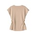 Sleeveless round neck side hollowed out decorative top