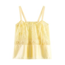 Spicy Girl Silk Texture Lace Decorative Top