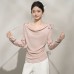 Chic Pink Off-Shoulder Long Sleeve Top for Women, One-Shoulder Neckline Inner Layer Chic Pink Off-Shoulder Long Sleeve Top for Women, One-Shoulder Neckline Inner Layer