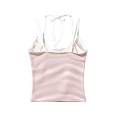 Halter Neck Backless Crochet Top for Women with Built-in Pads