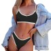 Color blocked split swimsuit women's hot spring bikini