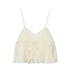 Spicy Girl Hollow Embroidered Bubble Short Top