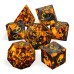 New Dungeons Dragons Board Game 7-Piece Set Dice DND RPG D6 D20 Natural Flame Stone