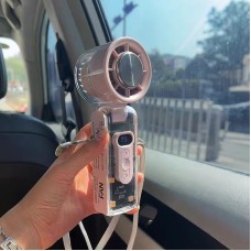 Cooling Ice Pack Handheld Fan, High-Speed Turbine, Neck-Hanging, Rechargeable, Powerful Fan