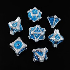 Geometric Mechanical Metal Solid Dice 7-Piece Set DND Dungeons & Dragons Polyhedral Dice TRPG Board Game Accessories