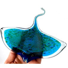 Colored glass ornament crystal manta ray sea fish for living room