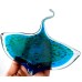 Colored glass ornament crystal manta ray sea fish for living room