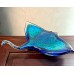 Colored glass ornament crystal manta ray sea fish for living room