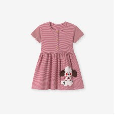 Cute Dog Print Summer Dress for Girls Children's Dress