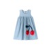Girls' Sleeveless Dress Summer Children's Denim Dress Style Cute Cherry Kids Dress