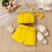 flower suspender shorts headband belt set