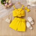 flower suspender shorts headband belt set