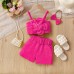 flower suspender shorts headband belt set