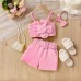 flower suspender shorts headband belt set