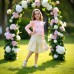 Long sleeved top flower bud short skirt set