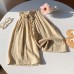 Casual Loose Wide-Leg Shorts for Girls Cotton and Linen, Breathable, Summer Kids Pants, Candy Colors, Versatile