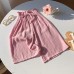 Casual Loose Wide-Leg Shorts for Girls Cotton and Linen, Breathable, Summer Kids Pants, Candy Colors, Versatile