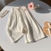 Casual Loose Wide-Leg Shorts for Girls Cotton and Linen, Breathable, Summer Kids Pants, Candy Colors, Versatile