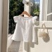 Girls Summer Sleeveless Ruffled Lace Top with Floral Trim New Design, Off-Shoulder Blouse