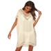 Cropped Women's V-Neck Hand-Crocheted Patchwork Cover-Up