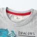 Children's Short Sleeve T-Shirt Summer New Style Night Glow Dinosaur Pattern Innerwear Kids Clothing
