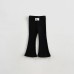 FashionableGirls' Flared Pants Solid ColorStretchy Bottoms for Kids