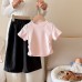 Cute Girls' Summer Outfit Set: Fitted Short Sleeve Top with Wide Leg Harajuku PantsLoose Summer Pants Two-Piece Set