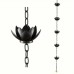 Metal Lotus Rain Chain for Gutters, 8.5ft Decorative Downspout Extension, Garden Outdoor Water Feature, Rust Resistant