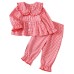 Girls' loose suit with floppy collar and wooden ear flaps