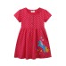 Floral Print Short Sleeve Princess A-Line Children's Dress