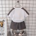 Letter short sleeved shorts children's T-shirt Letter short sleeved shorts children's T-shirt