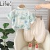 Collar short sleeved shirt set