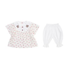 Doll collar floral top set