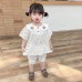 Doll collar floral top set