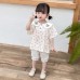 Doll collar floral top set