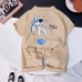 Flip collar short sleeved top shorts three piece set
