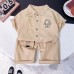 Flip collar short sleeved top shorts three piece set