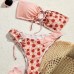 Bikini two-piece split swimsuit with strawberry print