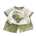 Dinosaur round neck top set