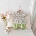 Girls' Summer Outfit Set Floral Print  Short Sleeve Two-Piece Set, Fashionable Kids Clothes