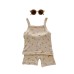 Girls' Floral Strap Set Summer Outfit, Cotton Two-Piece Baby Clothing, Lightweight Summer Wear
