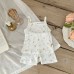 Girls' Floral Strap Set Summer Outfit, Cotton Two-Piece Baby Clothing, Lightweight Summer Wear