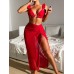 Jumpsuit bikini three piece swimsuit anti roll beach pants swimsuit