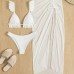 Jumpsuit bikini three piece swimsuit anti roll beach pants swimsuit
