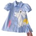 Girls' Rabbit Dress Cotton Short Sleeve Casual Shirt Dress Summer Princess Dress Kids Dress