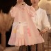 Girls' Rabbit Dress Cotton Short Sleeve Casual Shirt Dress Summer Princess Dress Kids Dress