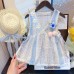 Girls' Dress Summer Fashion Chiffon Strap Princess Dress with Tulle Tulip Two-Piece Set